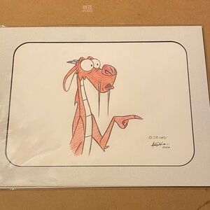Disney Mushu Illustration in Red and White